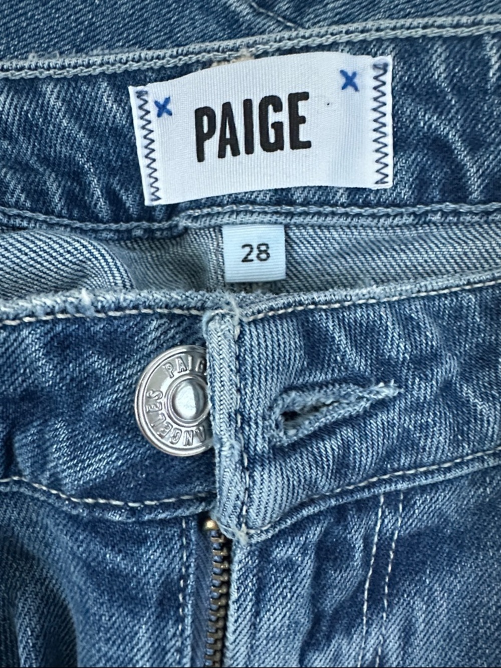 NWT PAIGE Leenah slim wide leg denim jeans 28 volar distressed $250 - Picture 7 of 12
